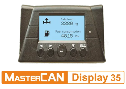Display for visual monitoring CAN j1939 bus and sensors